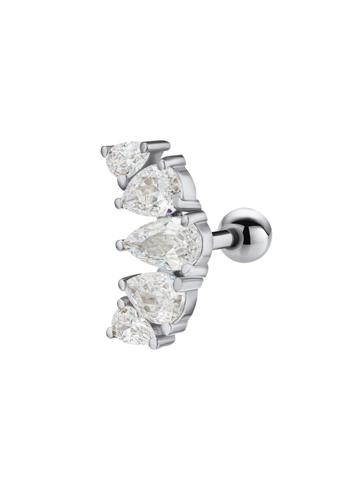 серьга для пирсинга Капли зеркальные