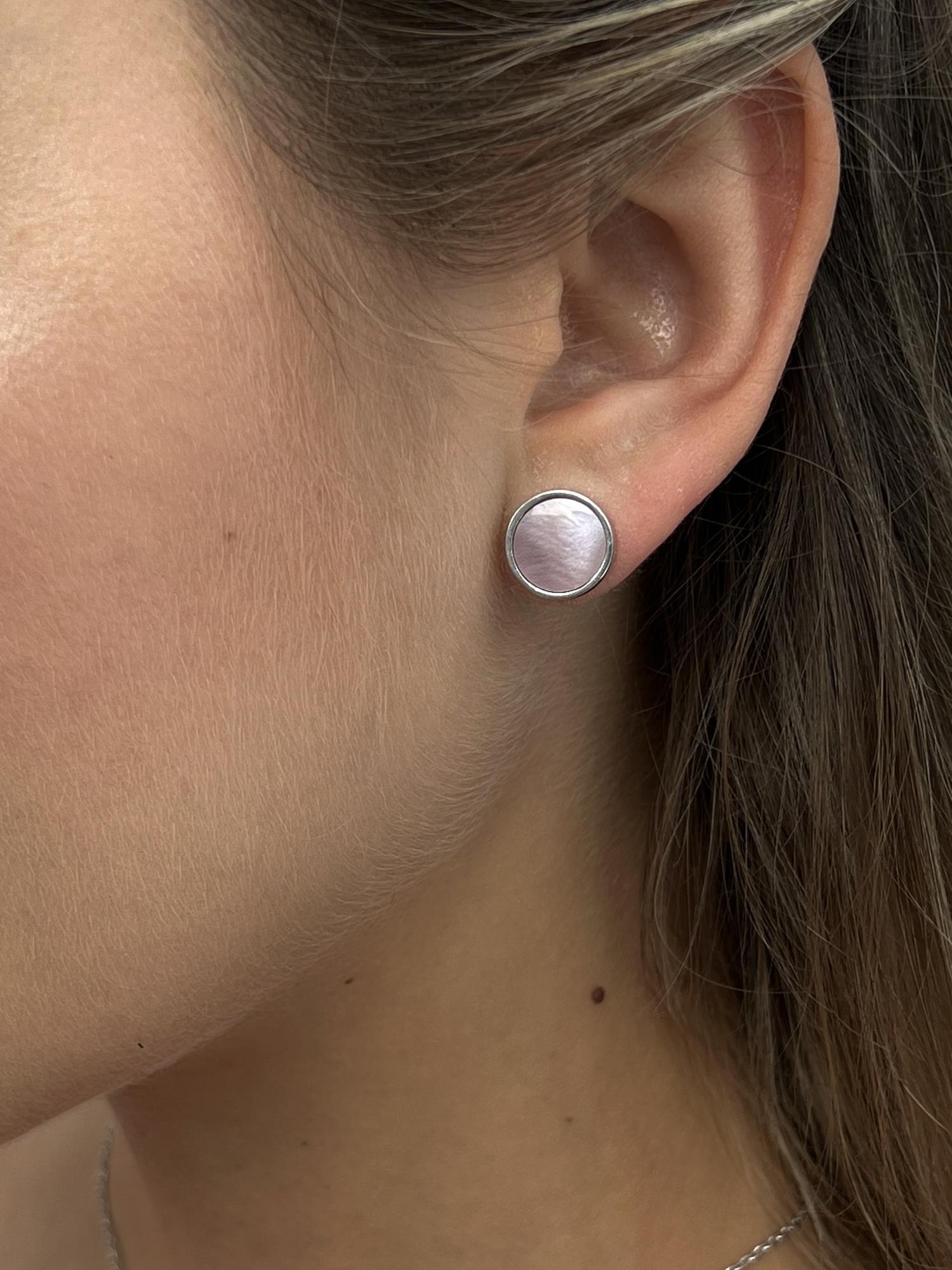 серьги с розовым перламутром