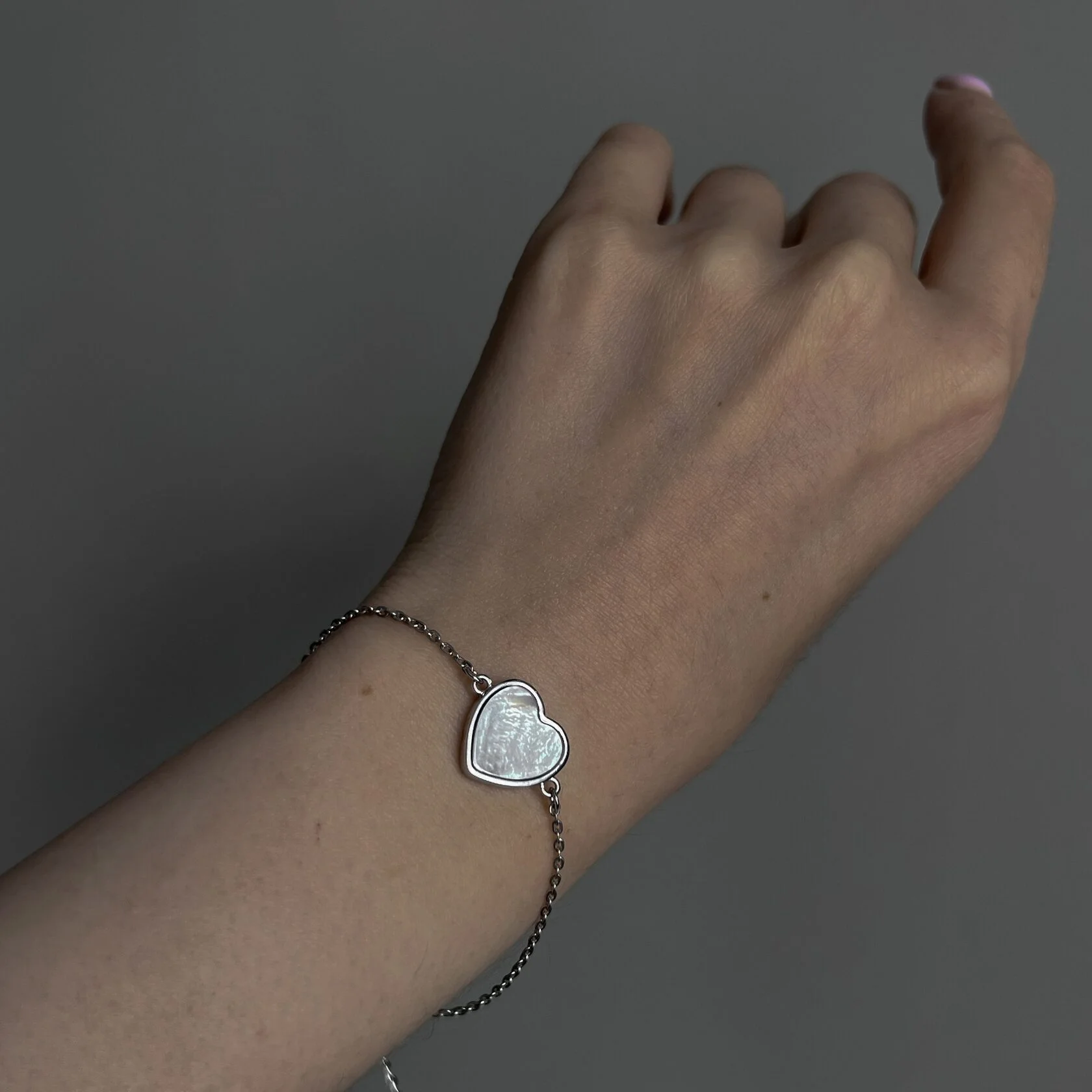 браслет Сердце с перламутром