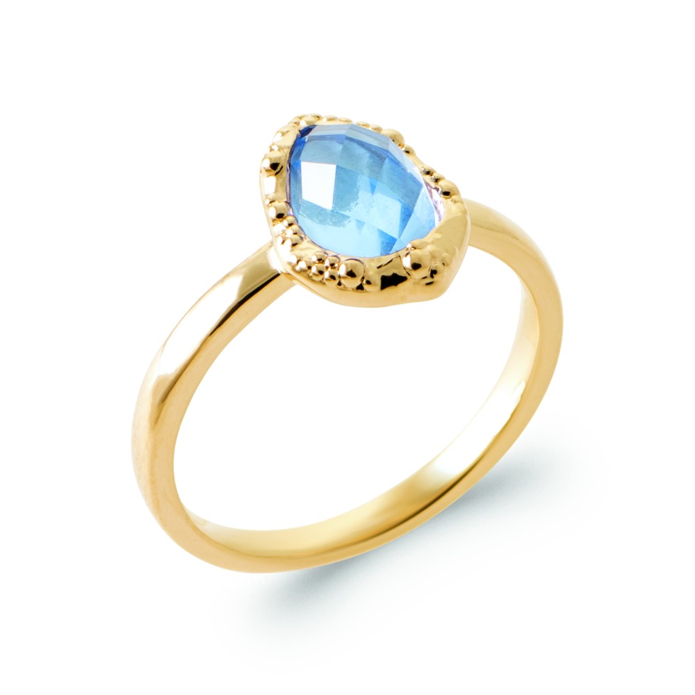 Кольцо с голубой каплей