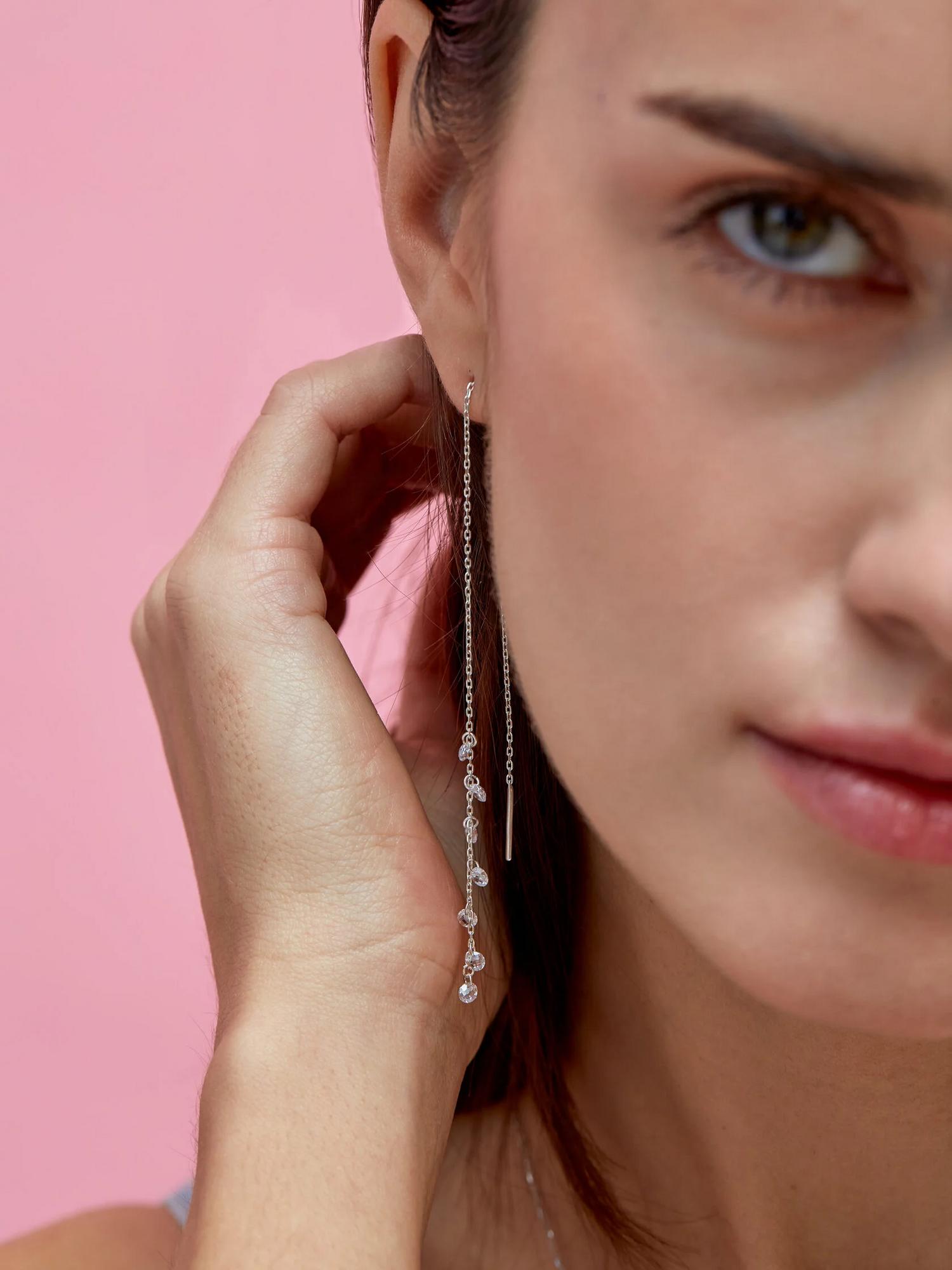 Серьги-продевки Crystal