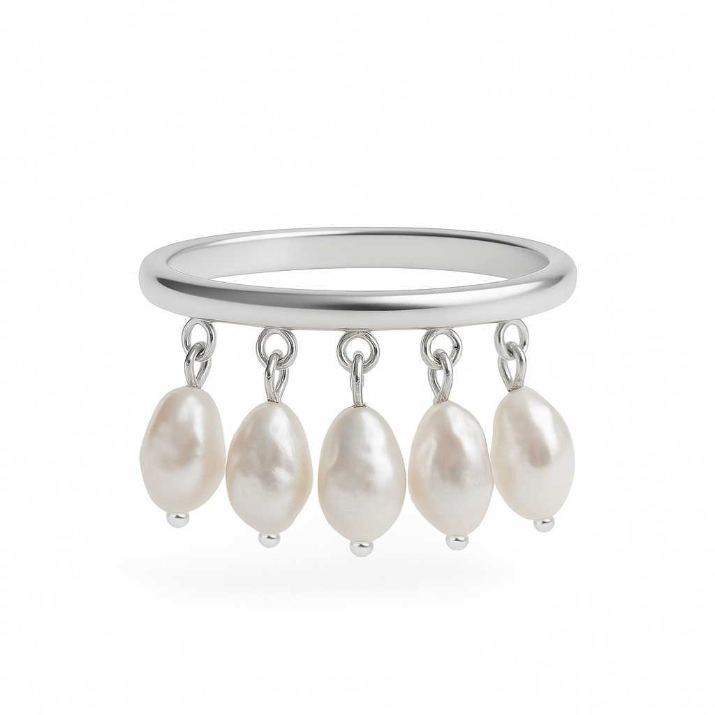 кольцо 5 жемчужин