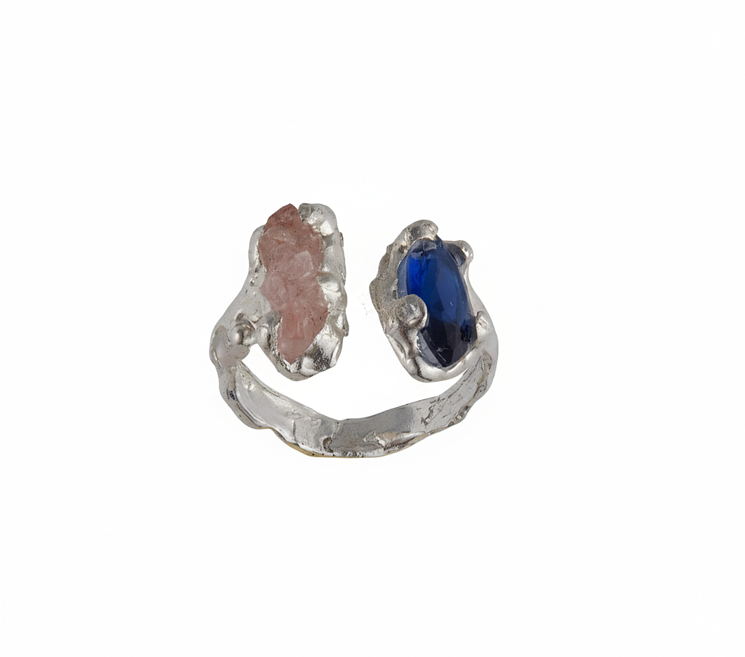 кольцо Сказочное сине-розовое