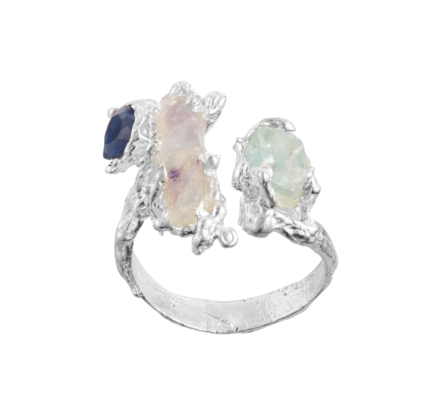 Кольцо Аврора апатит и флюрит