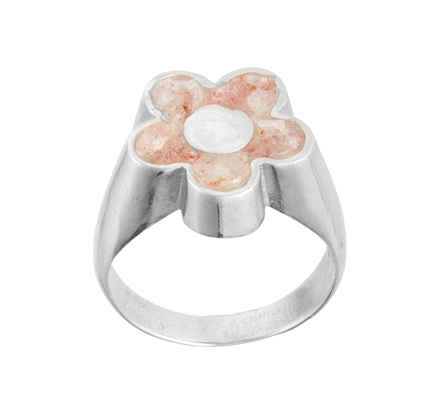 печатка Цветок с крошкой турмалина