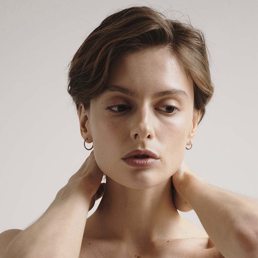 Асимметричные серьги-кольца серебро