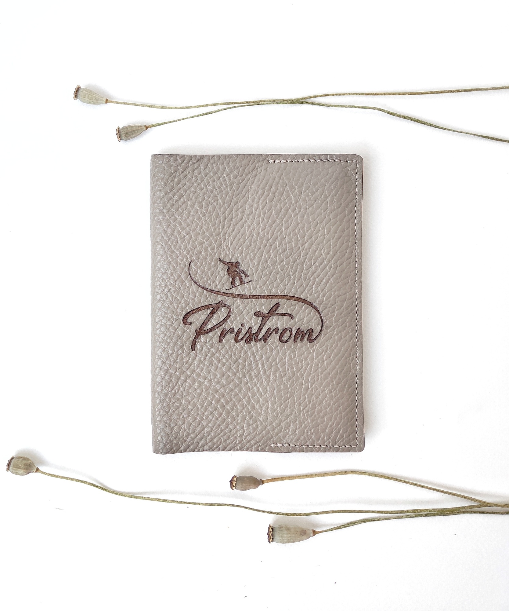 Обложка для паспорта СНОУБОРДИСТ серый