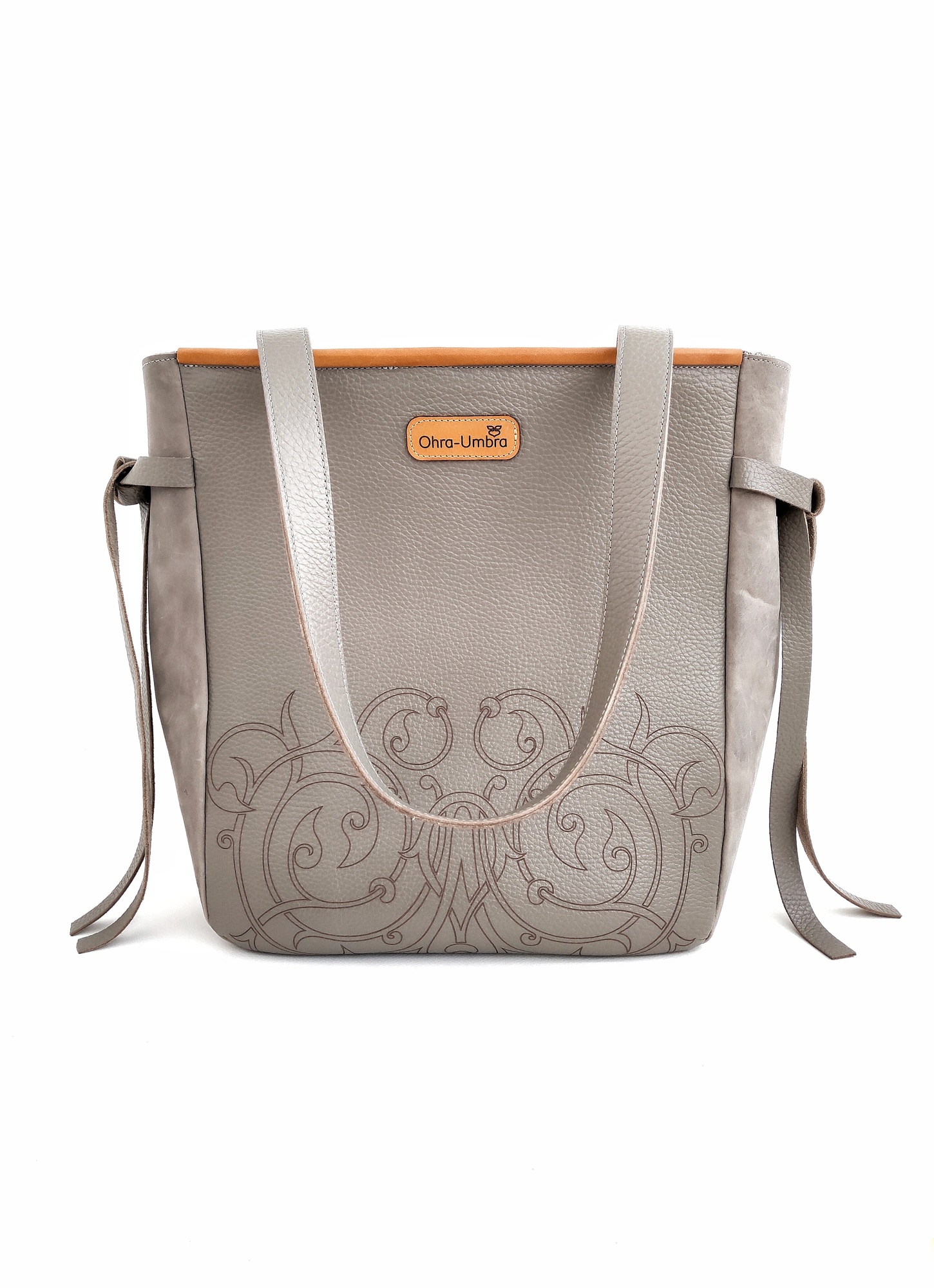 Сумка ВЕРОНА серый слон + серый мрамор + охра