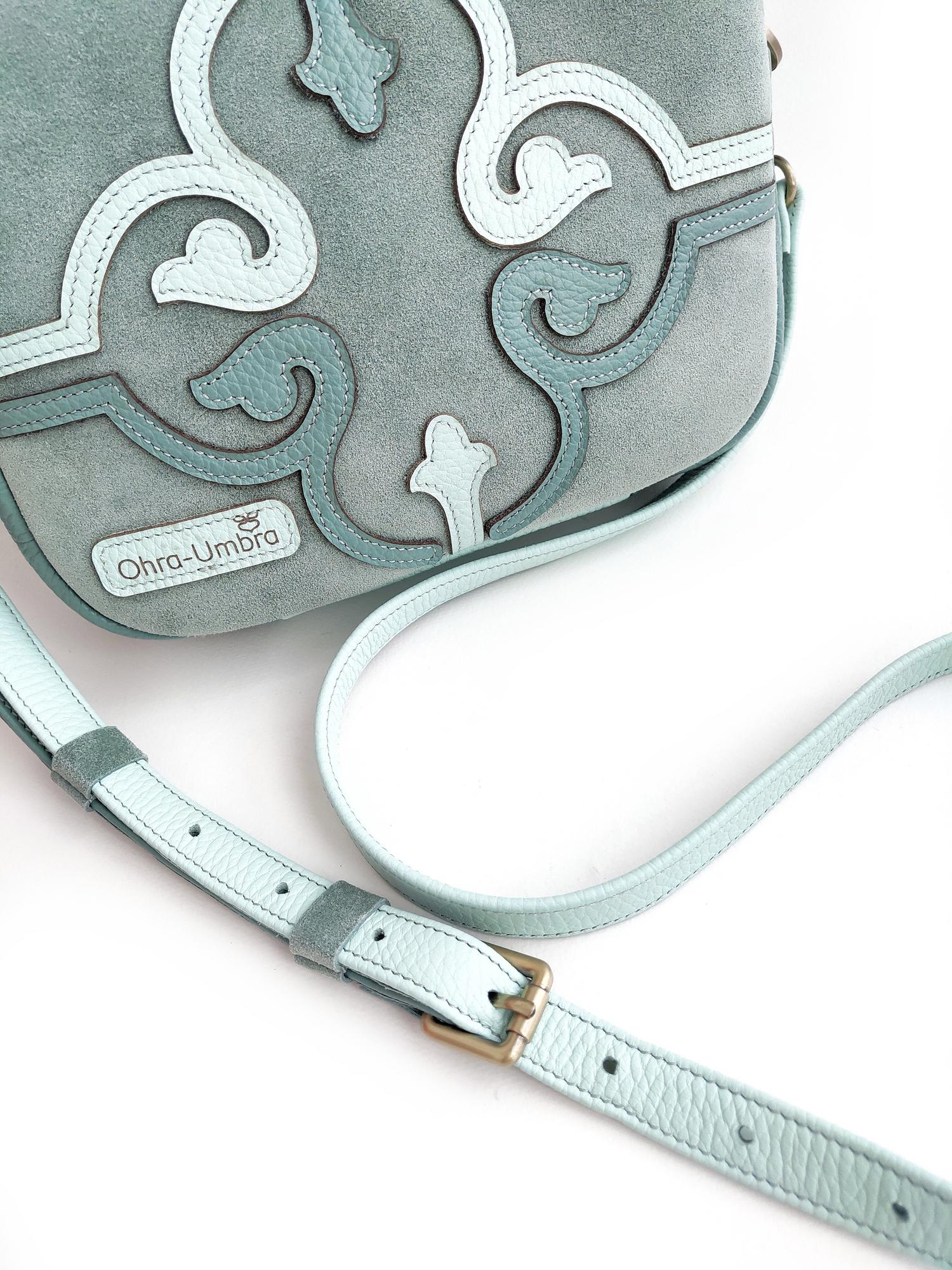 Сумка ТОСКАНА небесная бирюза + пыльно-мятный