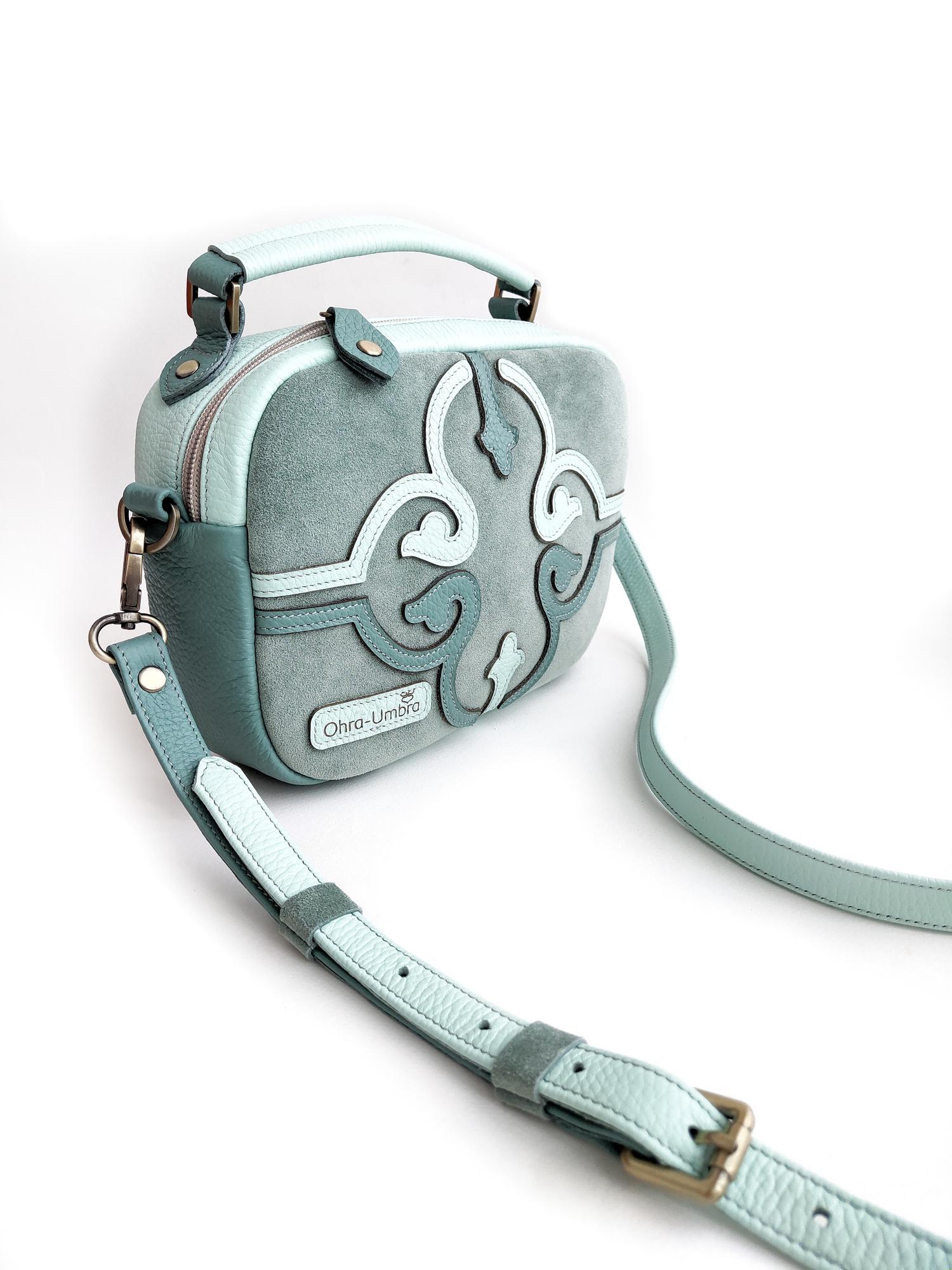 Сумка ТОСКАНА небесная бирюза + пыльно-мятный
