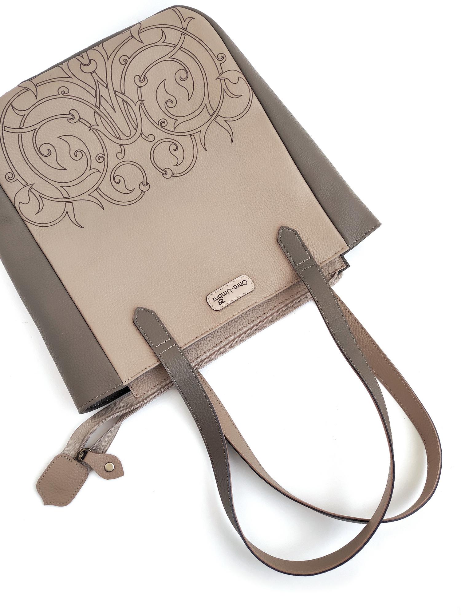 Сумка ВЕРОНА песок + капучино