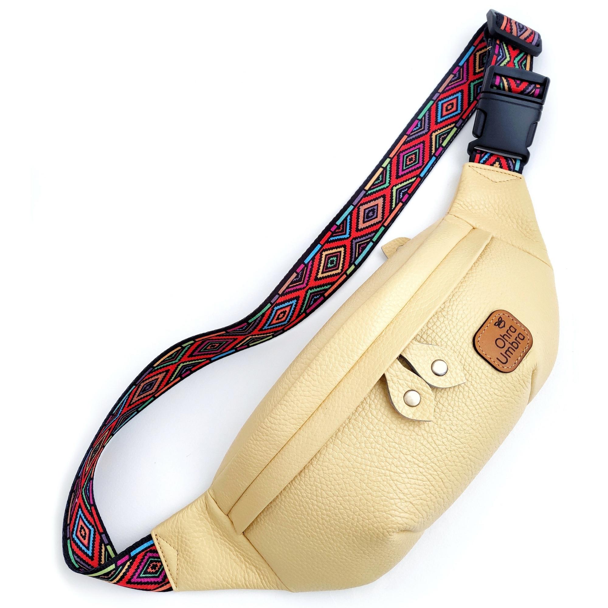 Сумка ЛИССАБОН банан + цветная стропа