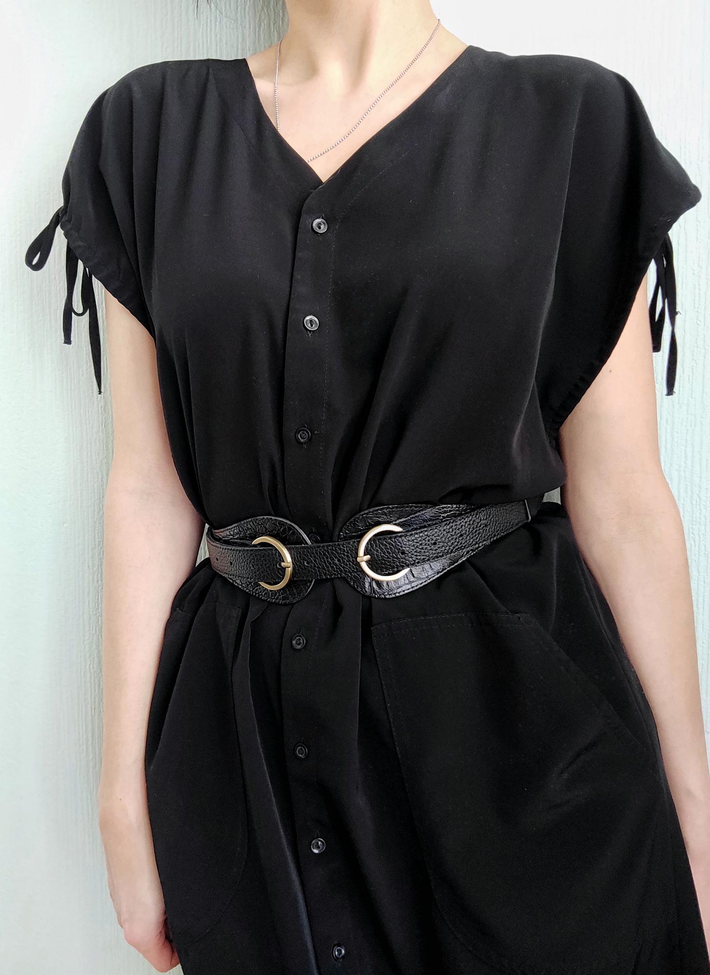 Ремень ДУГЛАС Чёрный кроко + Чёрный