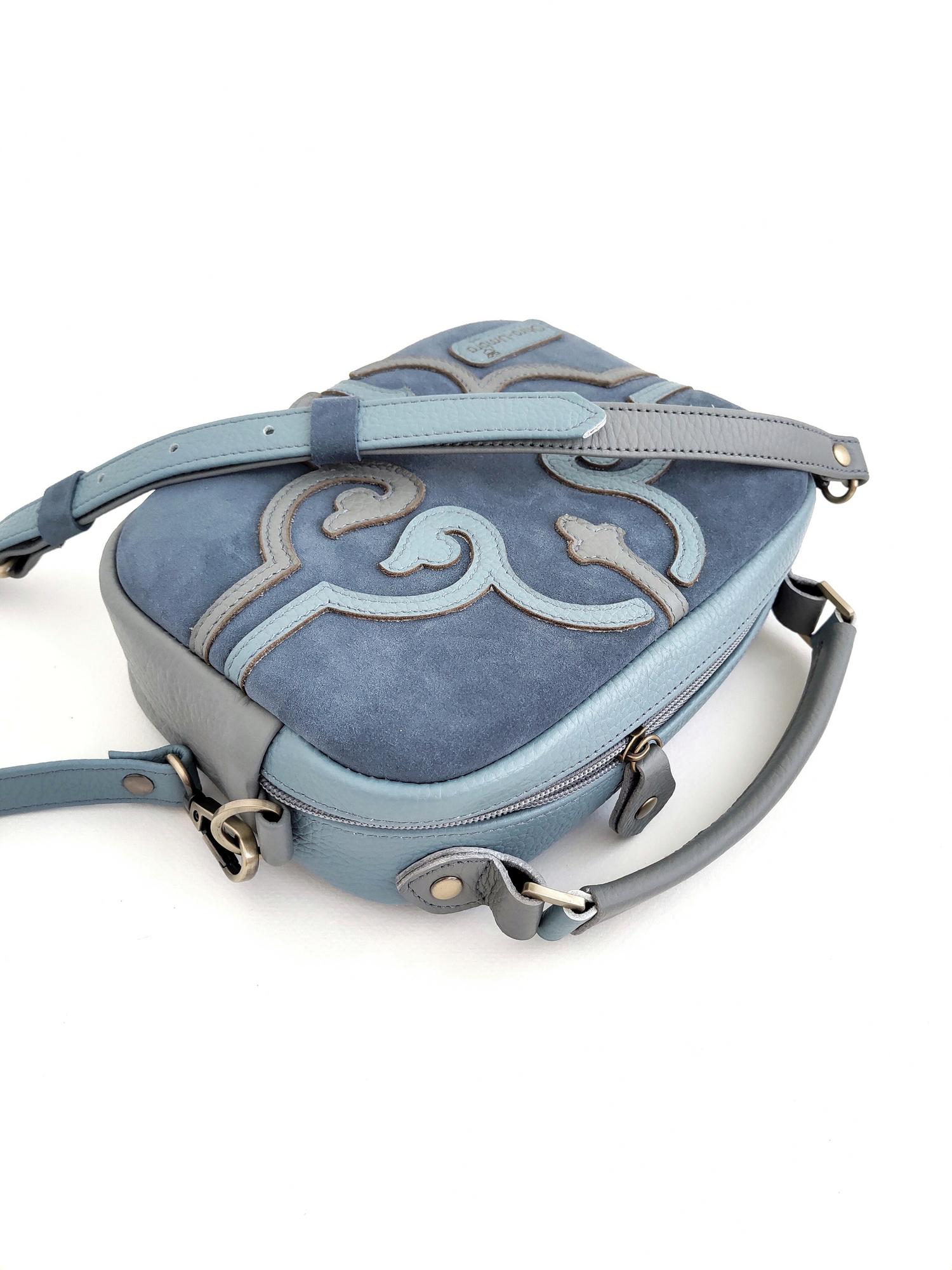 Сумка ТОСКАНА небесный + серый жемчуг + джинсовый