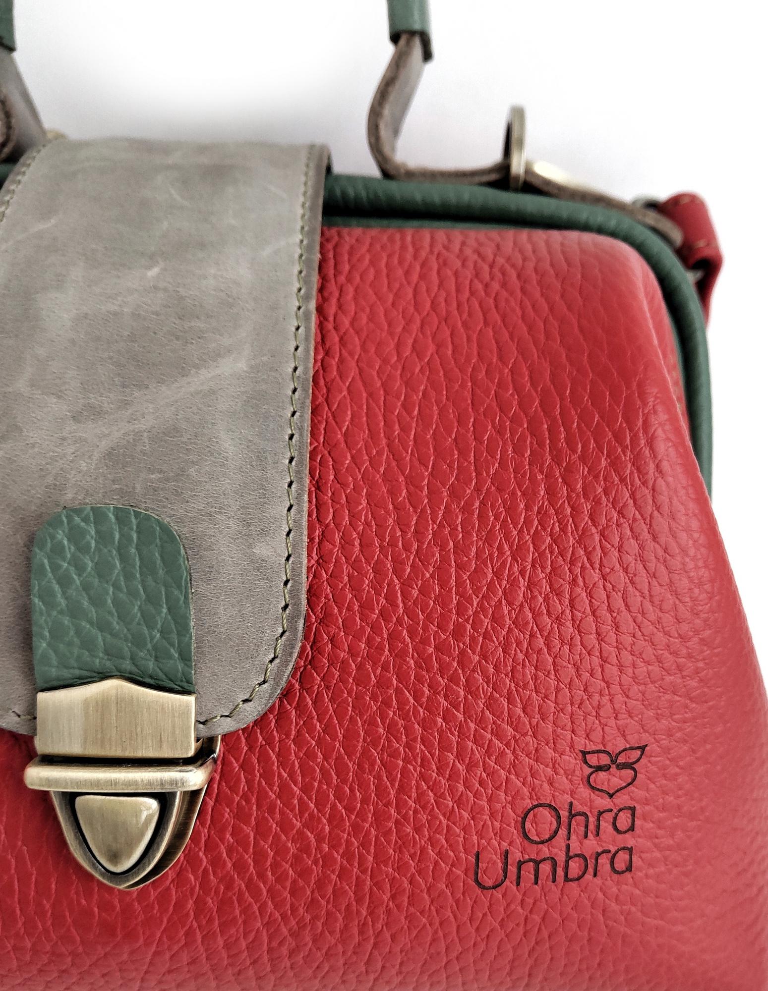 Саквояж ЛИМОЖ томат + нефрит + серый мрамор