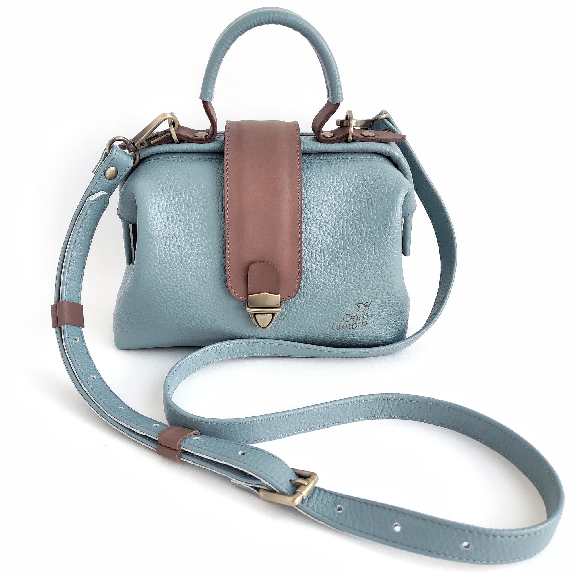 Саквояж ЛИМОЖ небесный + каштан