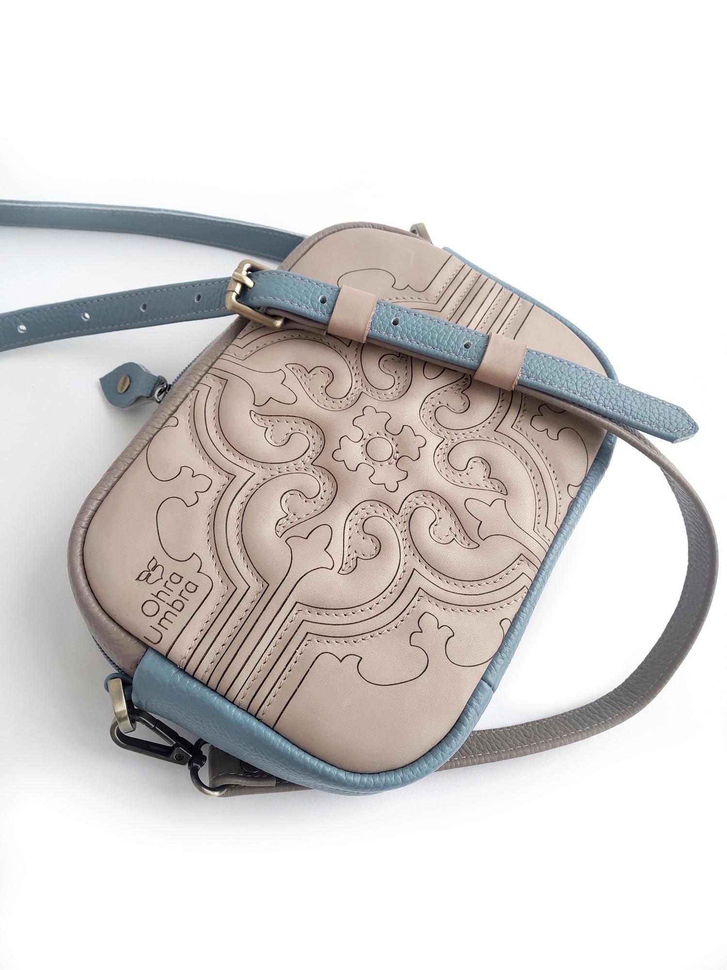 Сумка СЕВИЛЬЯ Тесто + Небесный + Лён