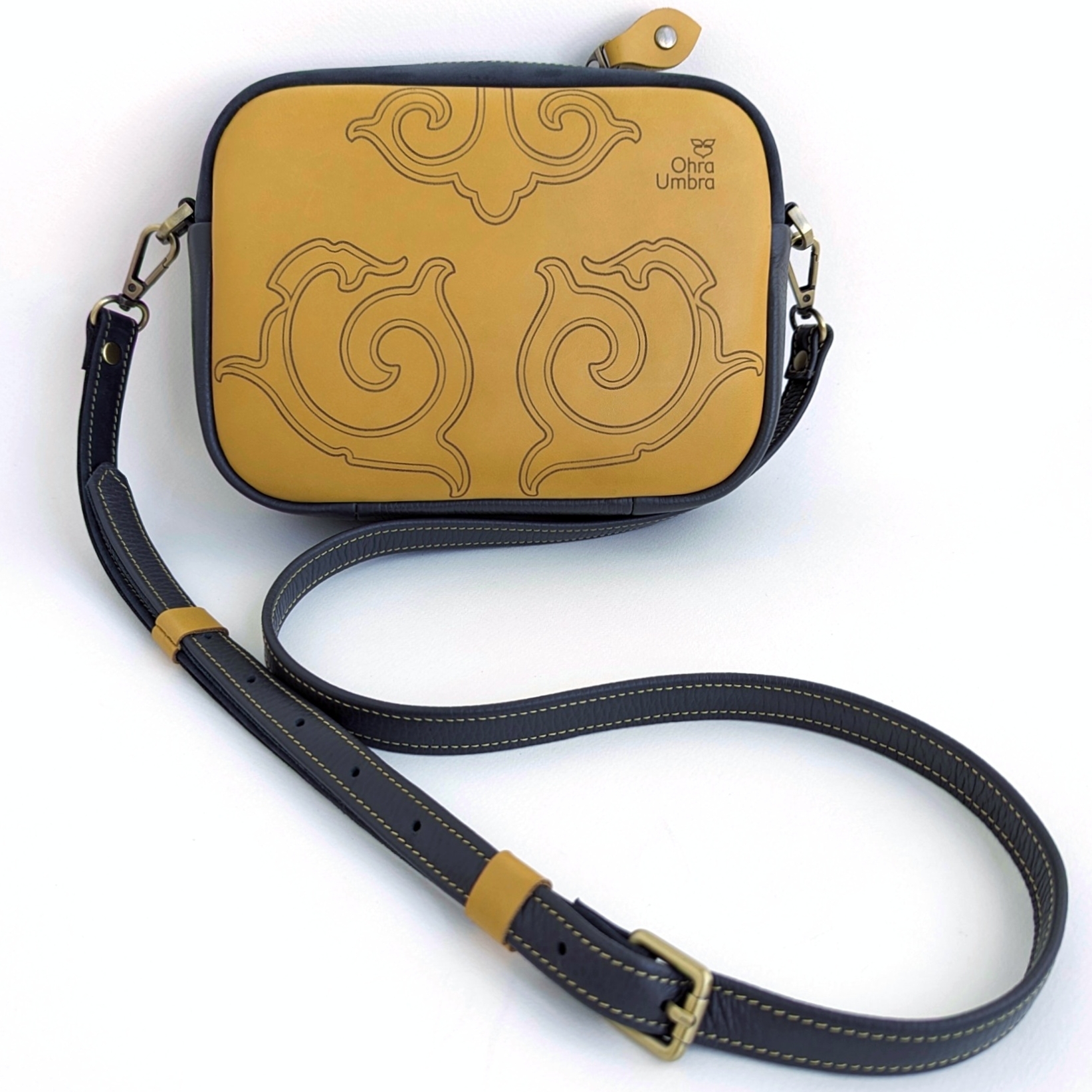 Сумка МУМБАИ горчица + графит + грифель