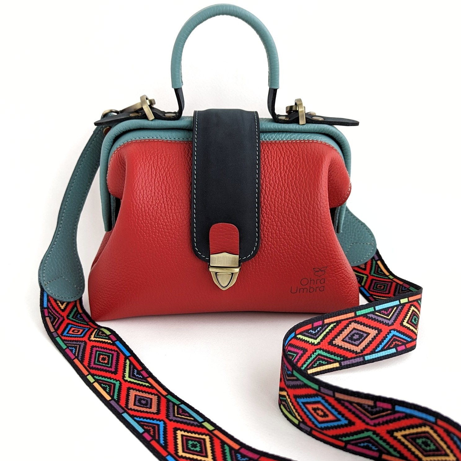 Саквояж ЛИМОЖ томат + пыльная мята + графит