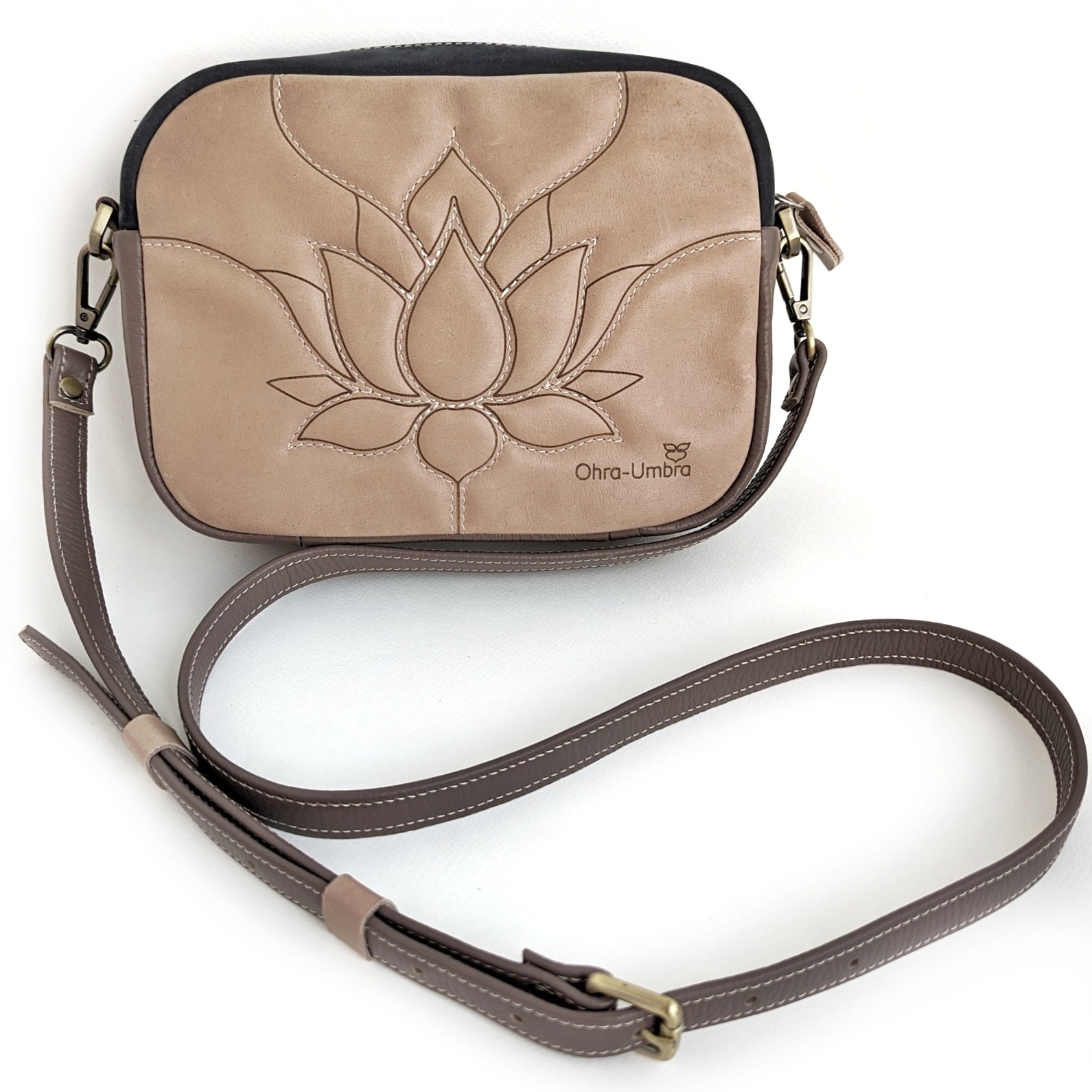 Сумка СИНГАПУР персиковая косточка + капучино + грифель