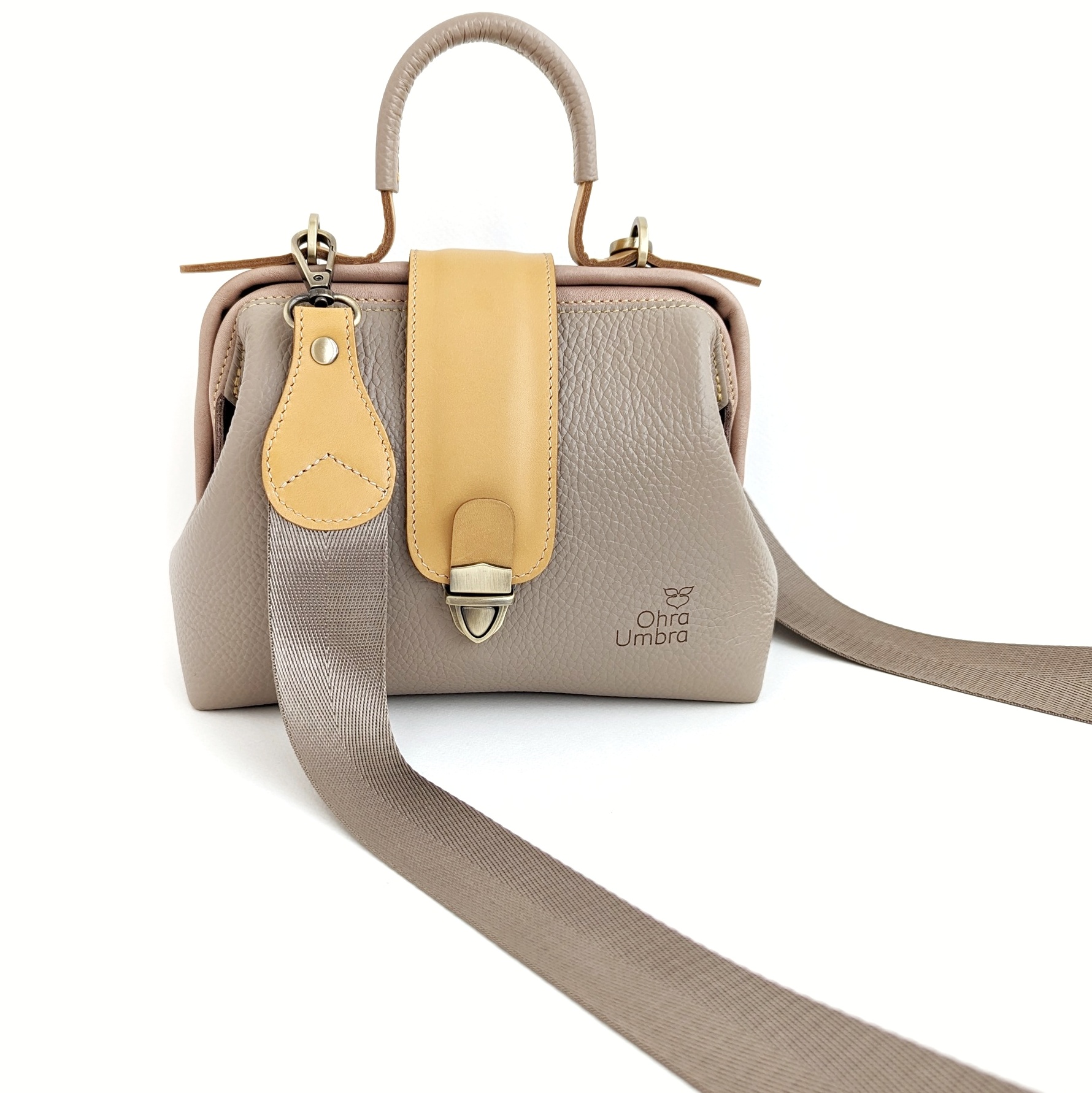 Саквояж ЛИМОЖ лён + персиковая косточка + горчица