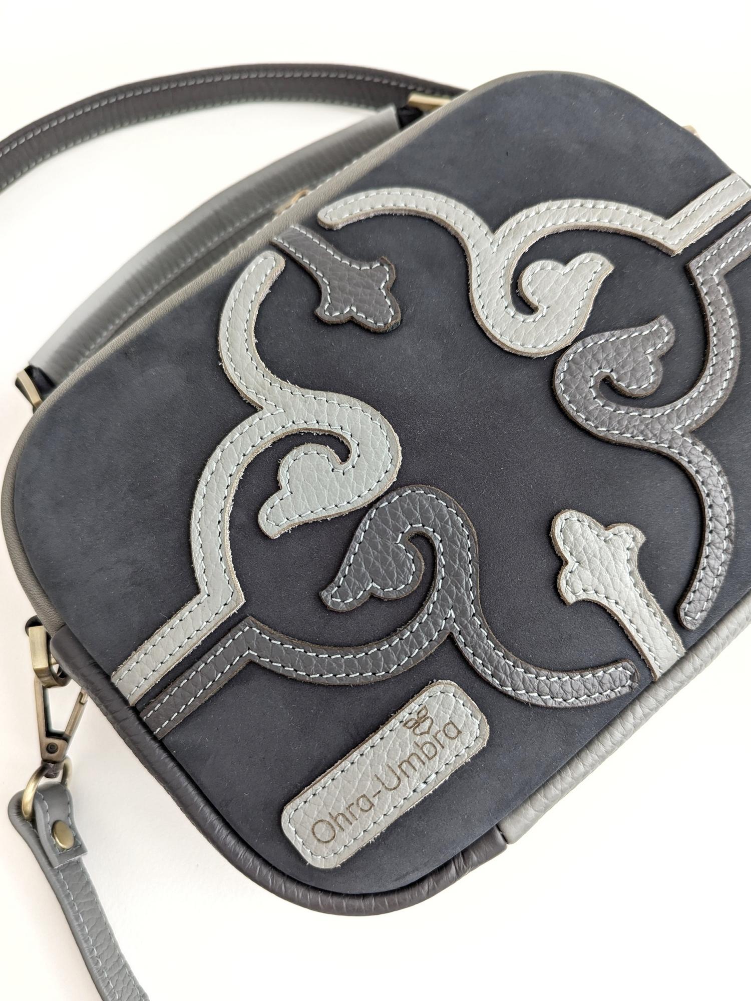 Сумка ТОСКАНА графит + грифель + серый жемчуг + поребрик