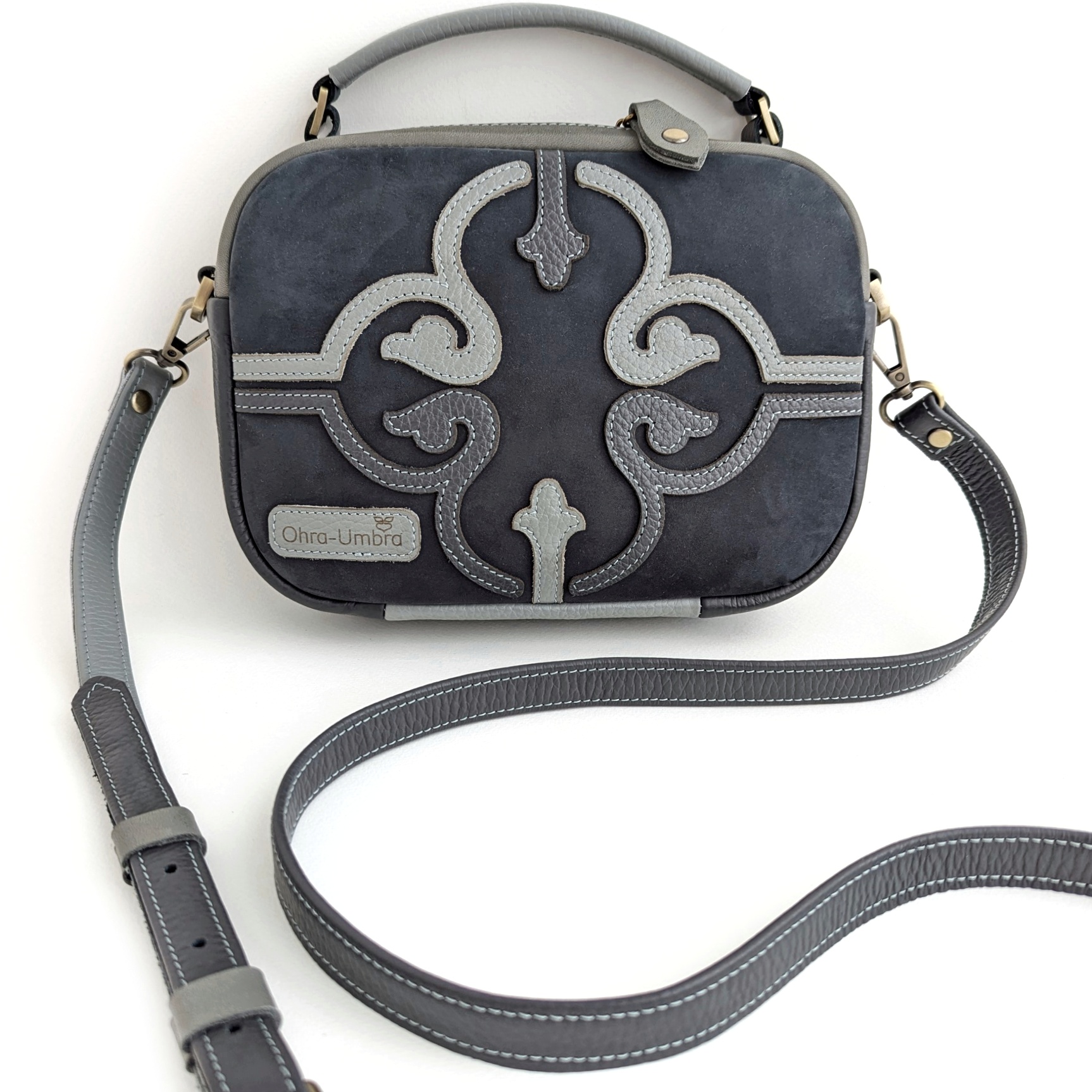 Сумка ТОСКАНА графит + грифель + серый жемчуг + поребрик