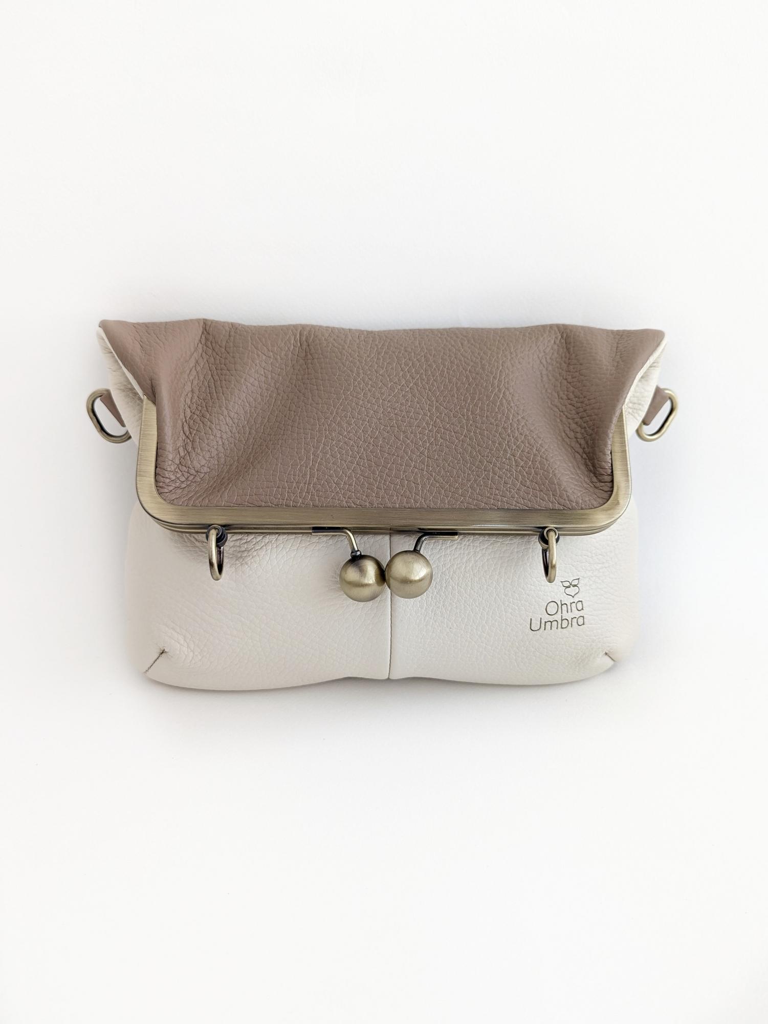 Сумка ДИЖОН молочный + мокрый песок + персиковая косточка