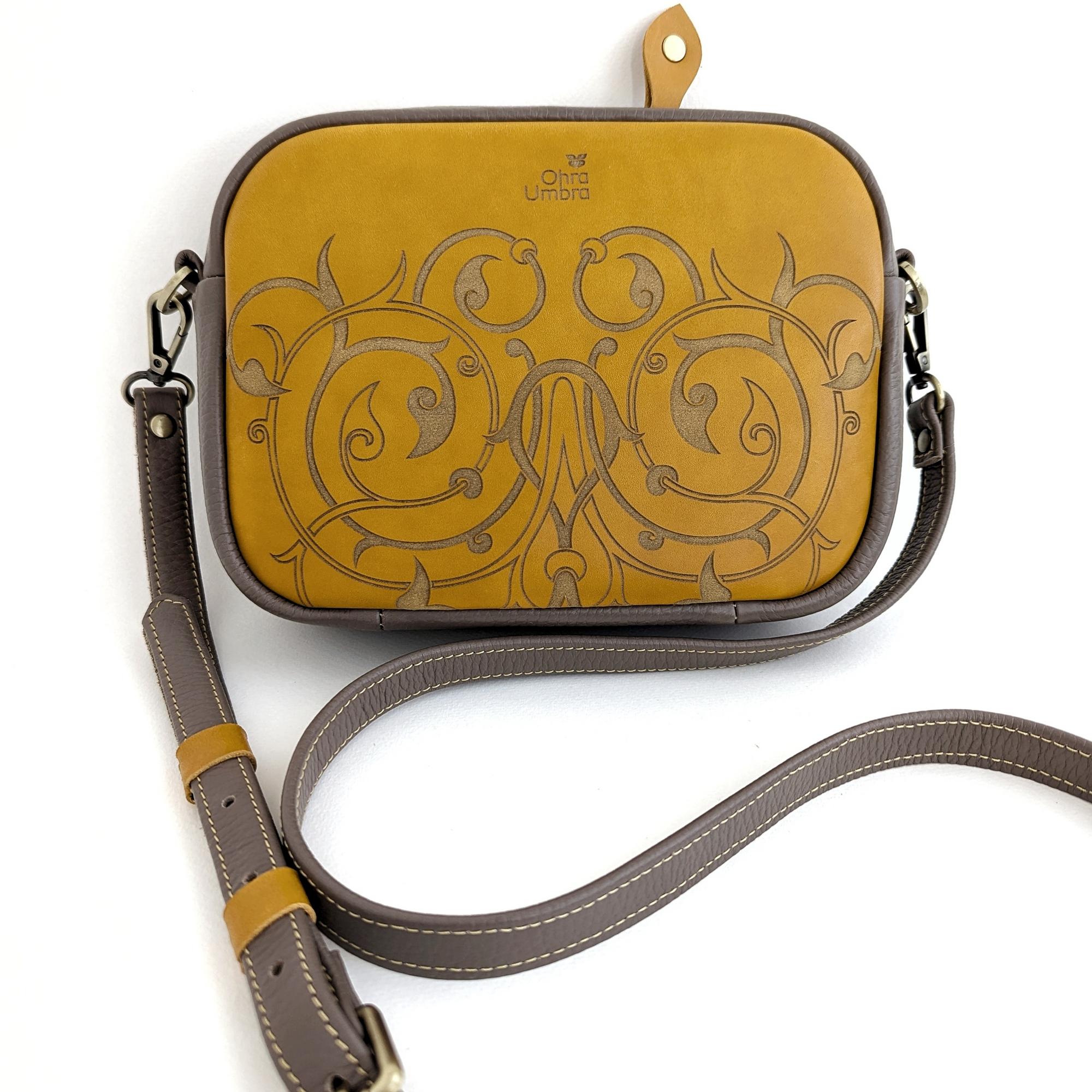 Сумка ФЛОРЕНЦИЯ охра + капучино