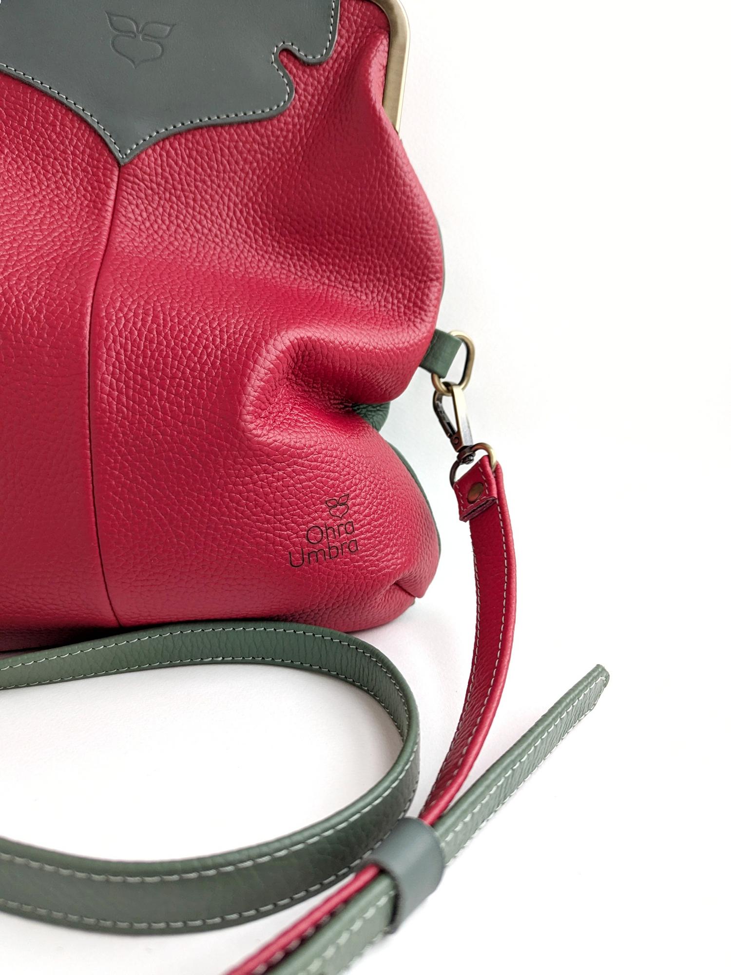 Сумка ДИЖОН томат + нефрит + полынь