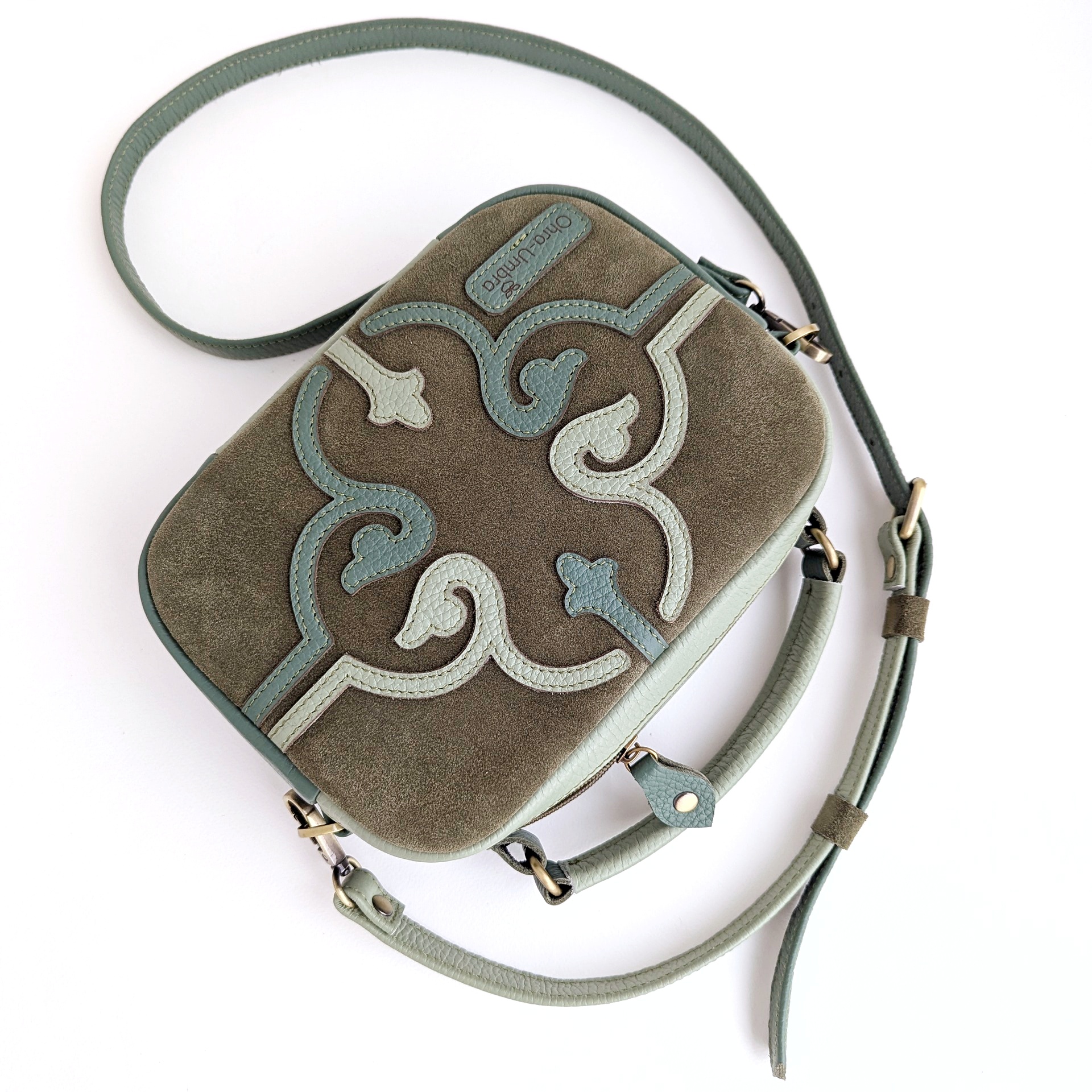 Сумка ТОСКАНА нефрит + фисташка + зелёный мох