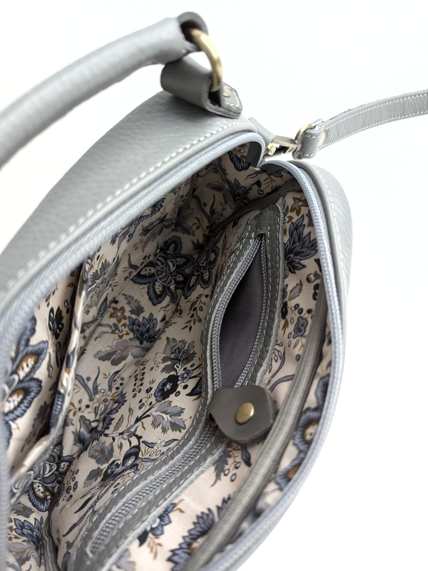 Сумка ТОСКАНА серый жемчуг + поребрик