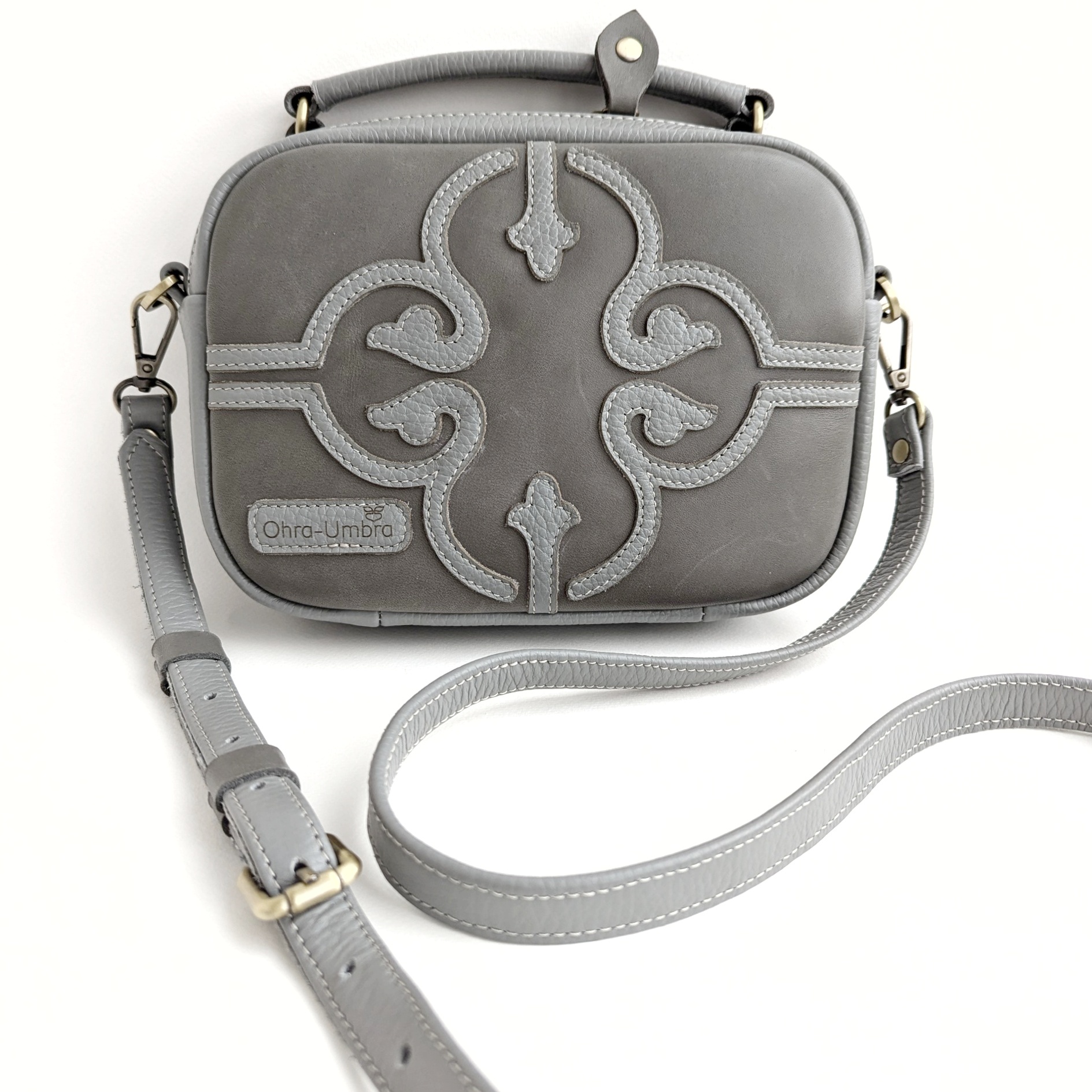 Сумка ТОСКАНА серый жемчуг + поребрик