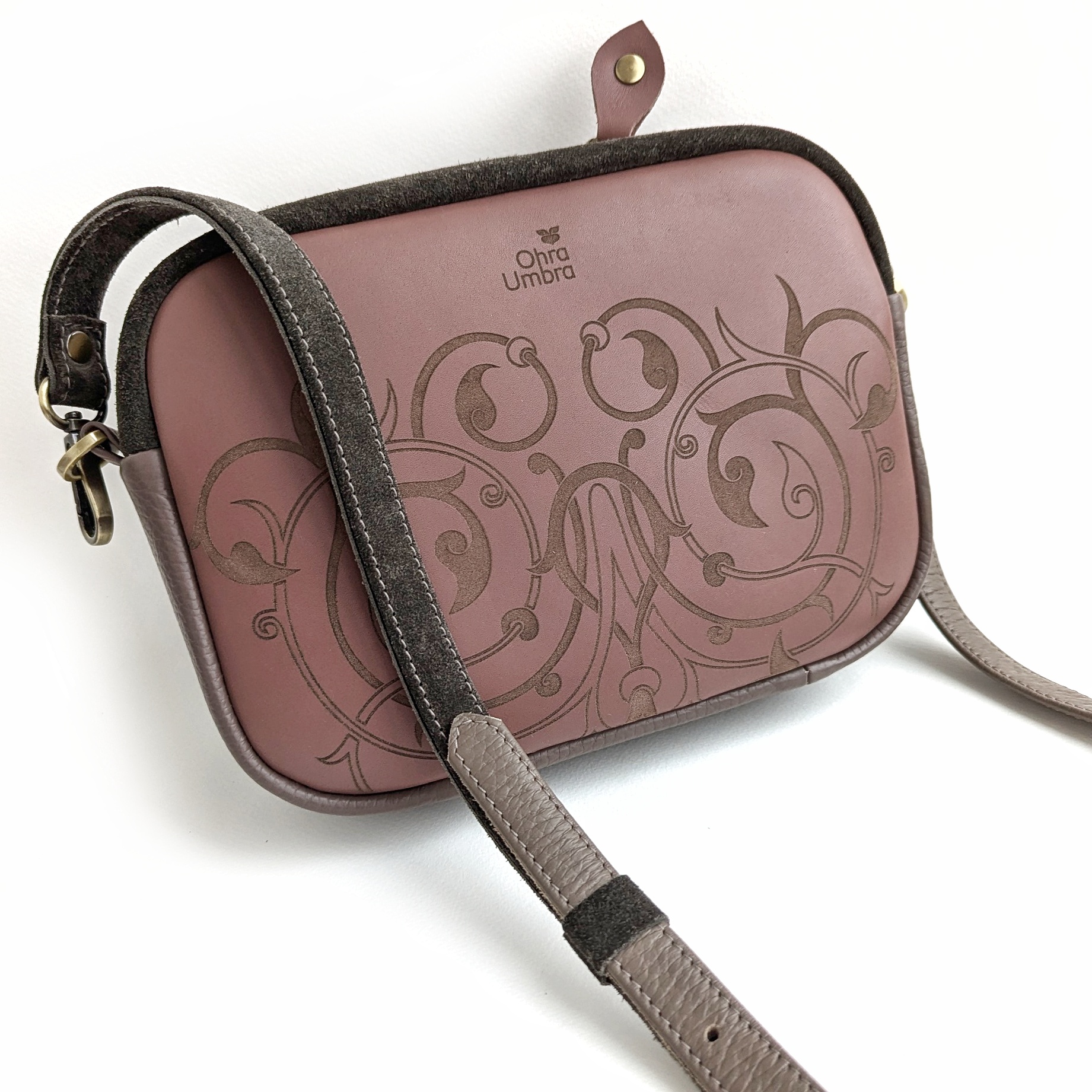 Сумка ФЛОРЕНЦИЯ розовый каштан + капучино + болото