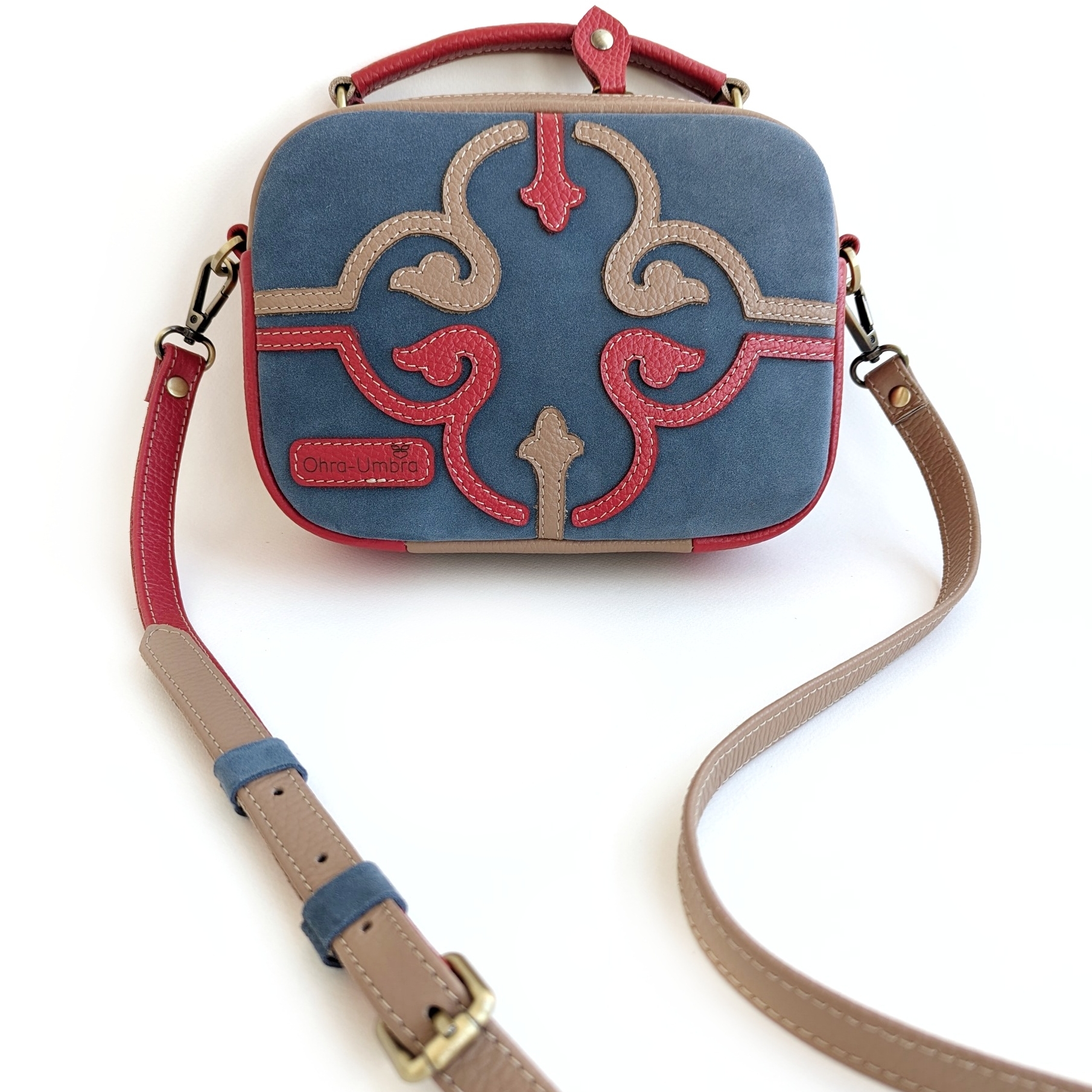 Сумка ТОСКАНА джинс + томат + песок