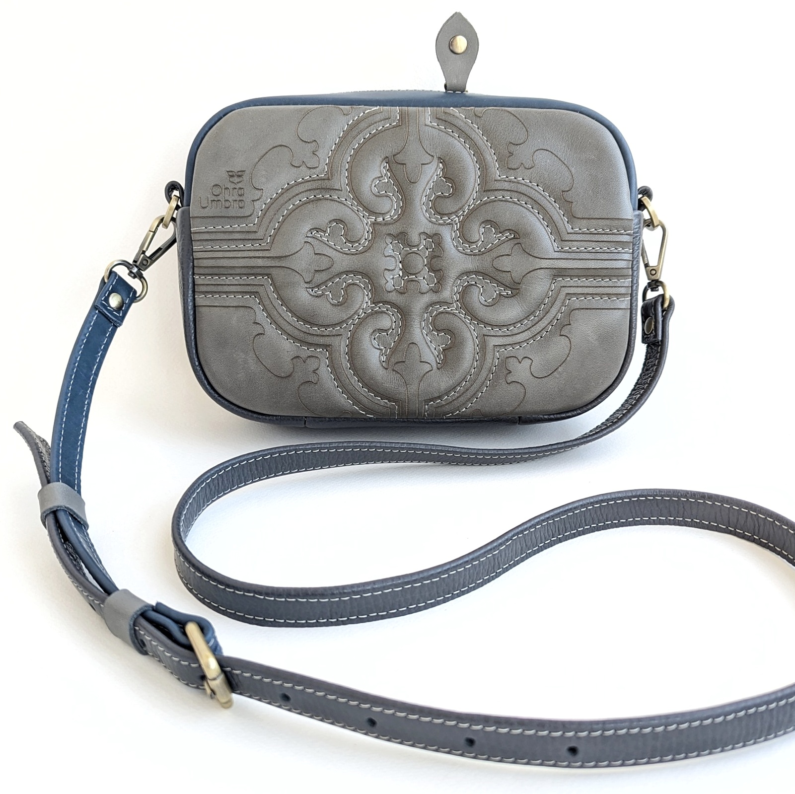 Сумка СЕВИЛЬЯ графит + поребрик + черника