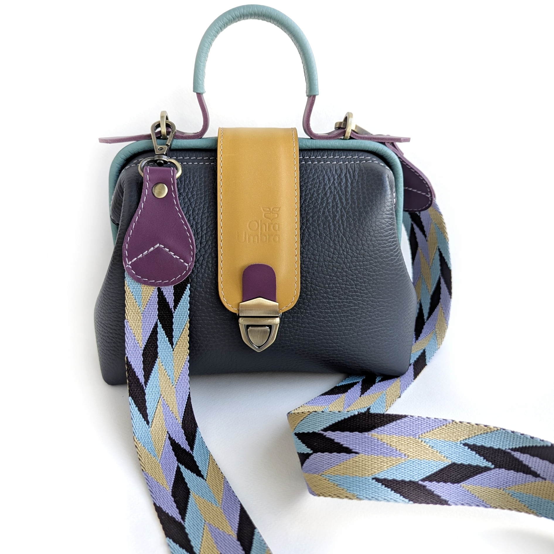 Саквояж ЛИМОЖ графит + мята + горчица + сирень