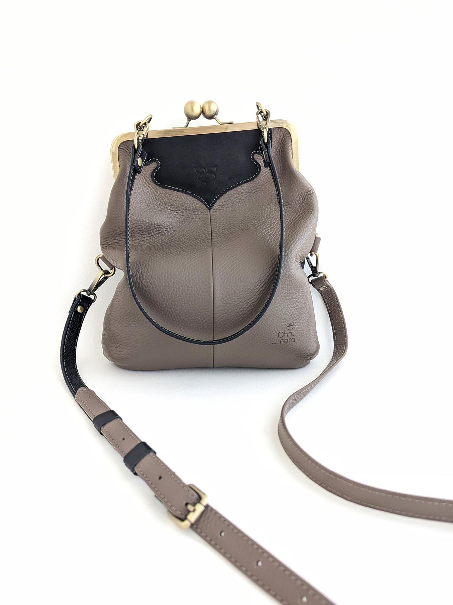 Сумка ДИЖОН капучино + чёрный