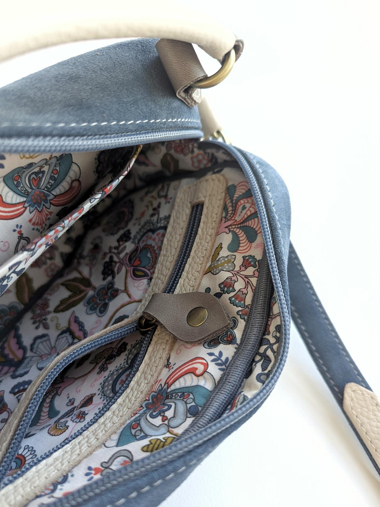 Сумка ТОСКАНА камень + молоко + джинсовый