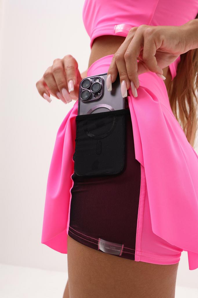 Юбка-шорты с кармашками фуксия