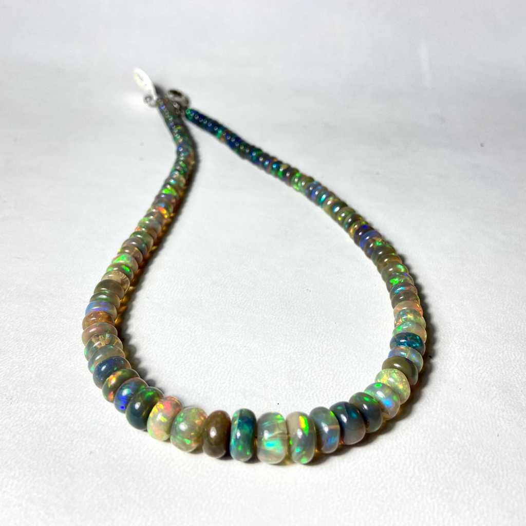 Бусы (опал чёрный,Эфиопия)