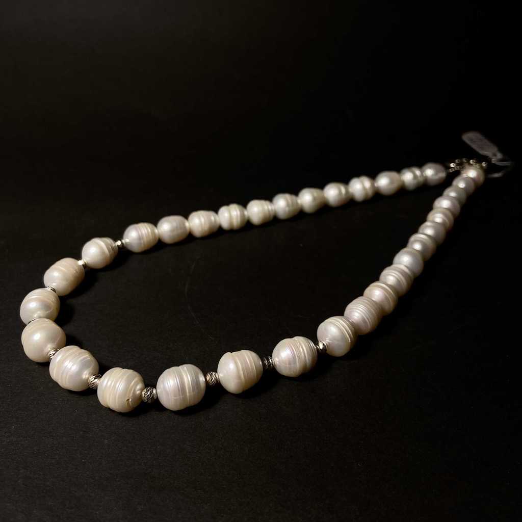 Бусы (жемчуг белый барочный) крупный