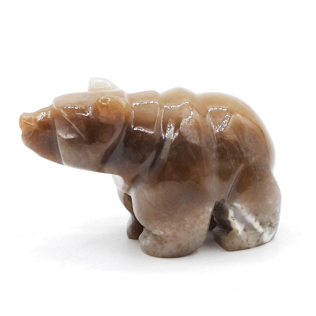 "Медведь" (нефрит бело-коричневый)