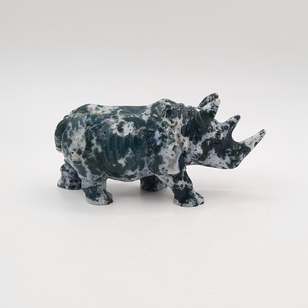 "Носорог", агат зелёный