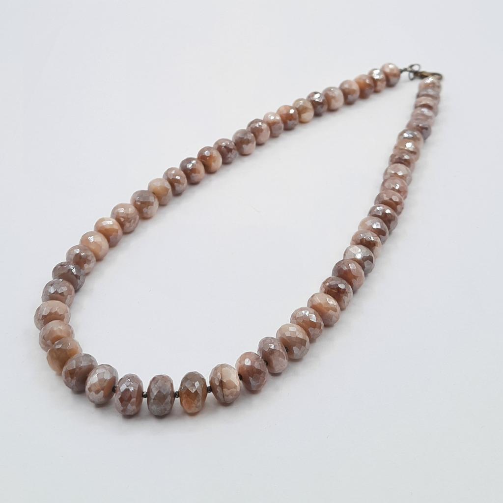 Бусы, лунный камень, огранка рондель