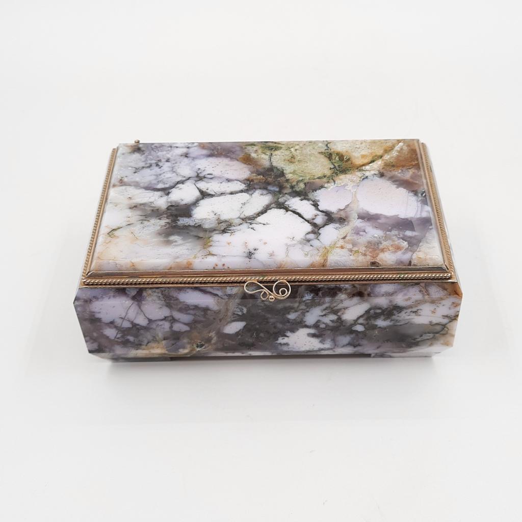 Шкатулка с филигранью, моховый агат