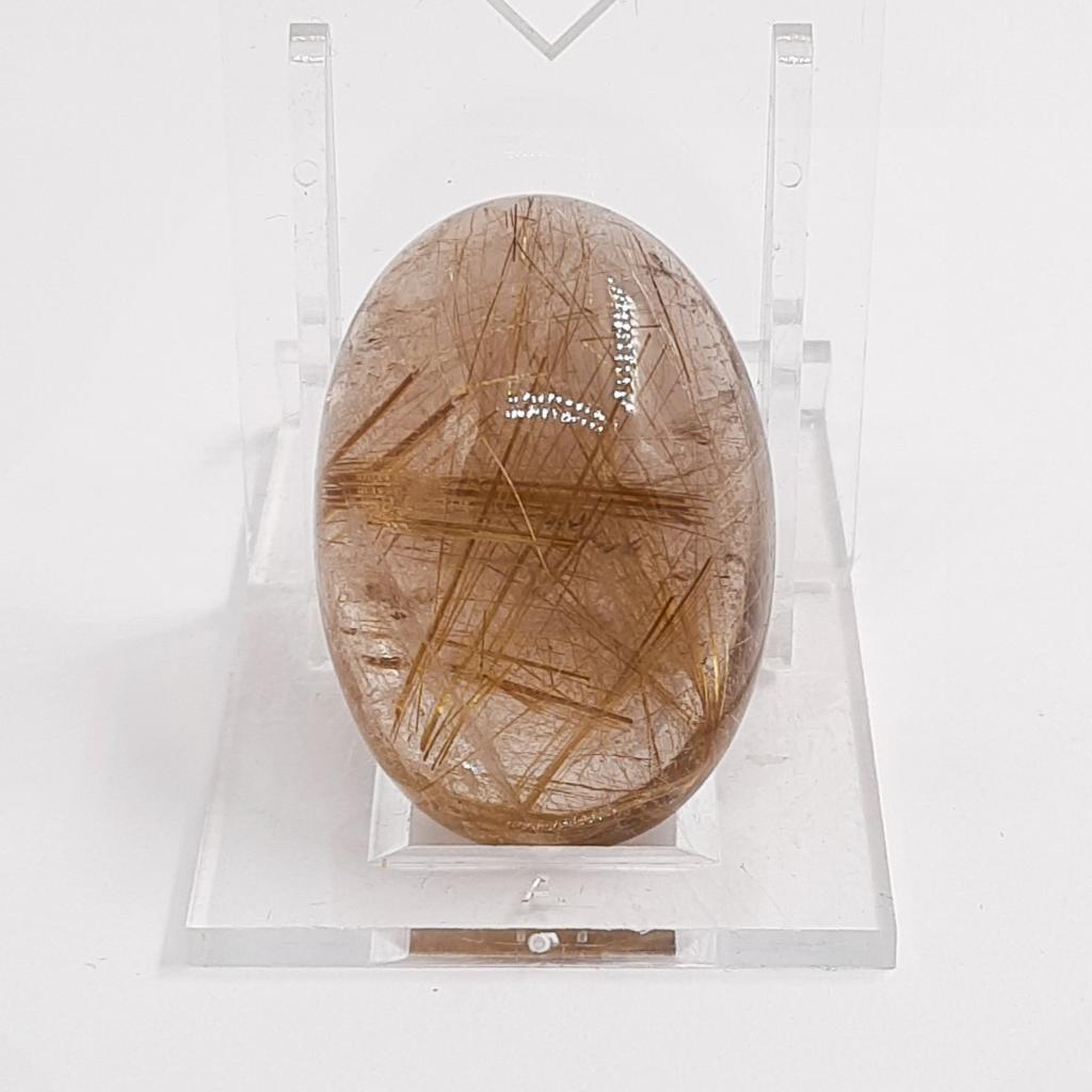 Кабошон, кварц с рутилом