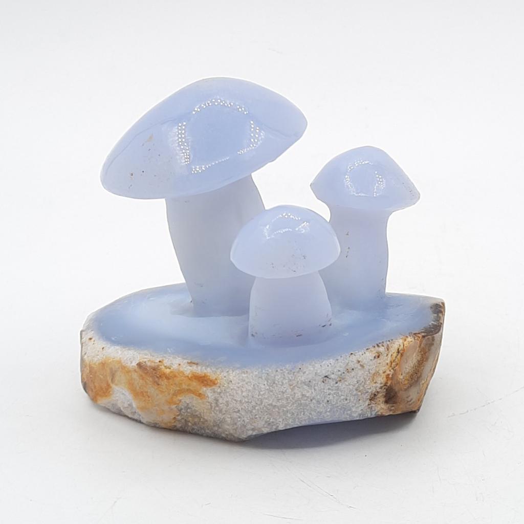 Скульптура "Грибочки", халцедон голубой, Турция