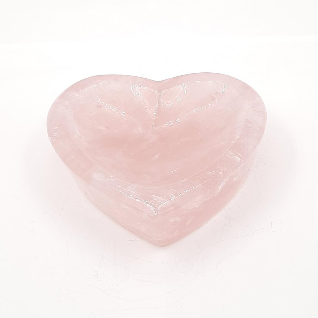 Вазочка-подставка "Сердце", розовый кварц