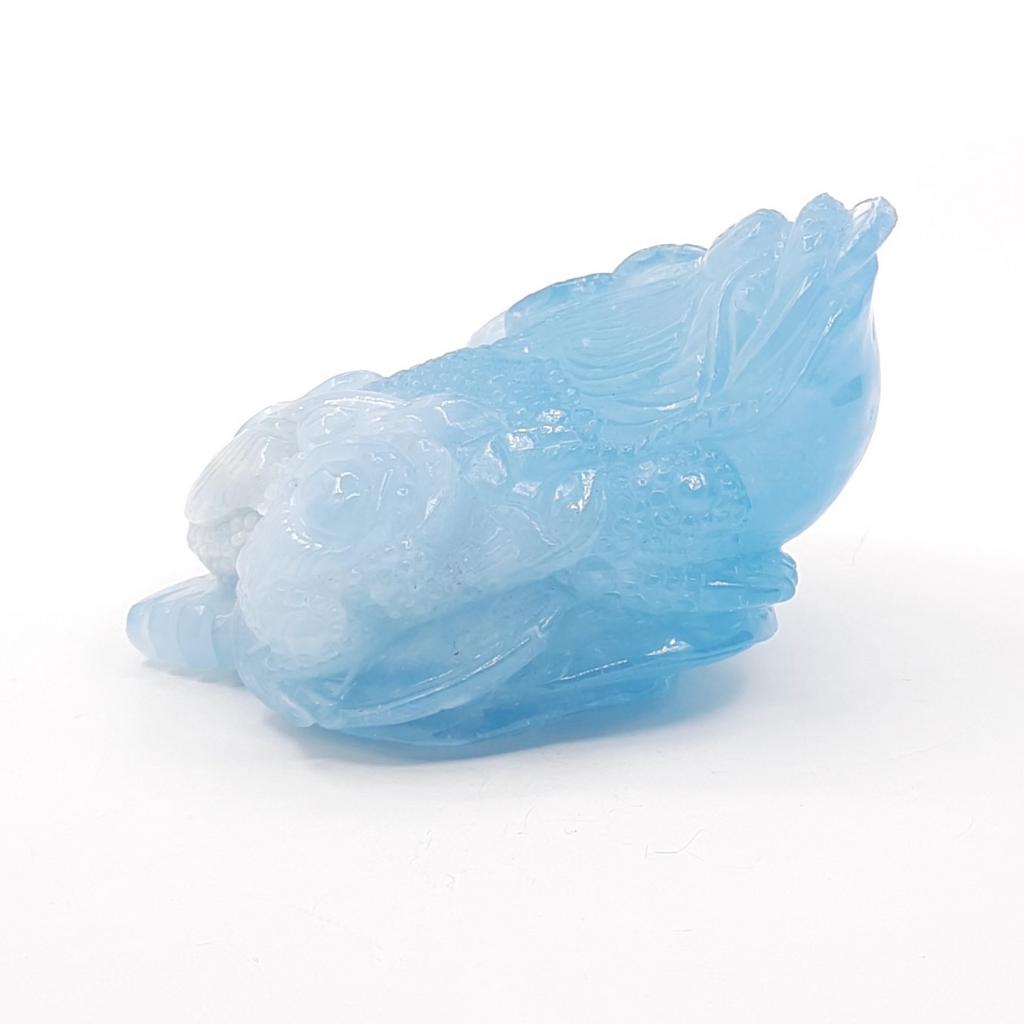 Скульптура "Лягушка трёхлапая", аквамарин